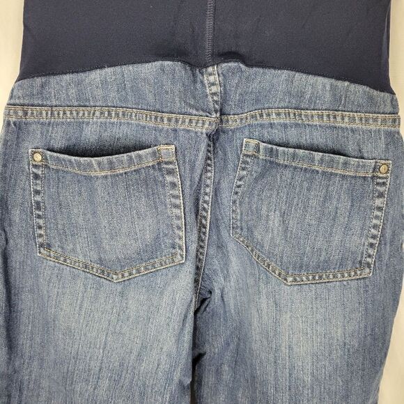 Liz Lange Maternity for Target Blue Denim‎ Full Belly Panel Capris - Picture 6 of 8